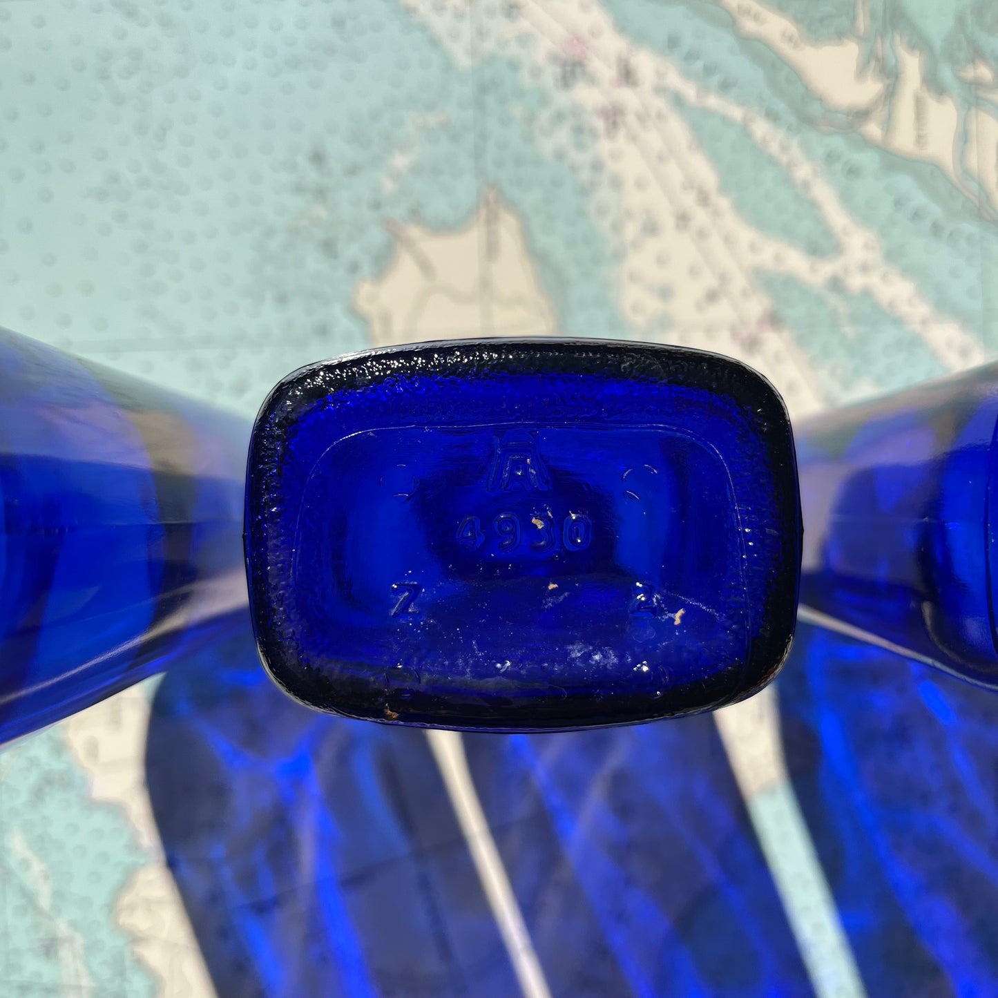 Vintage Cobalt Glass Bottles (Set of 3)