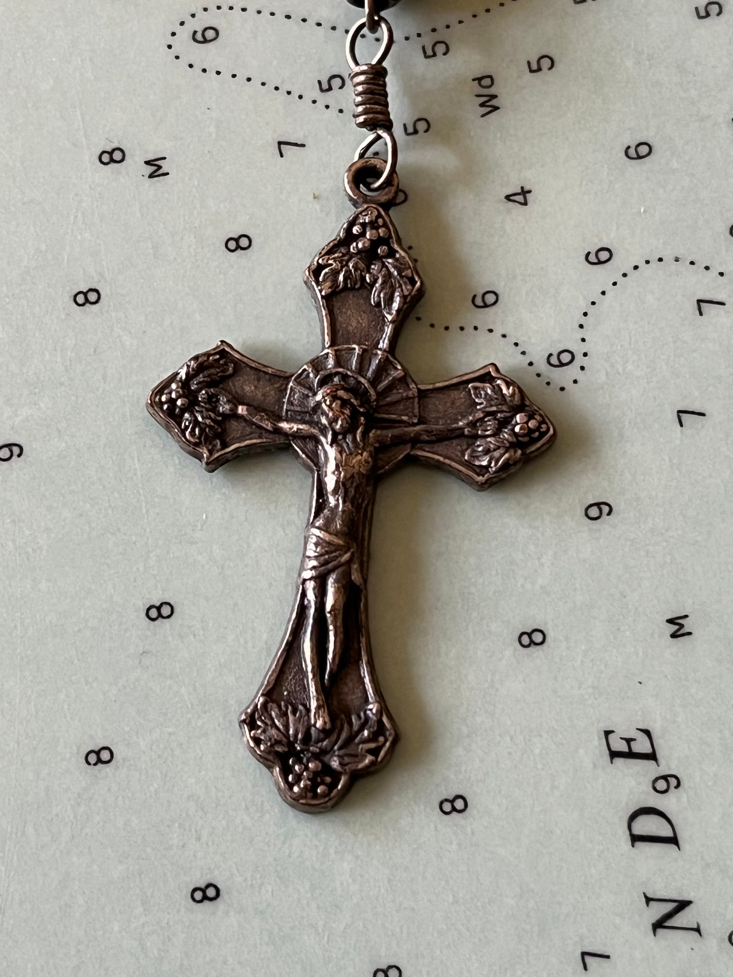 Vintage Wooden Beaded Rosary