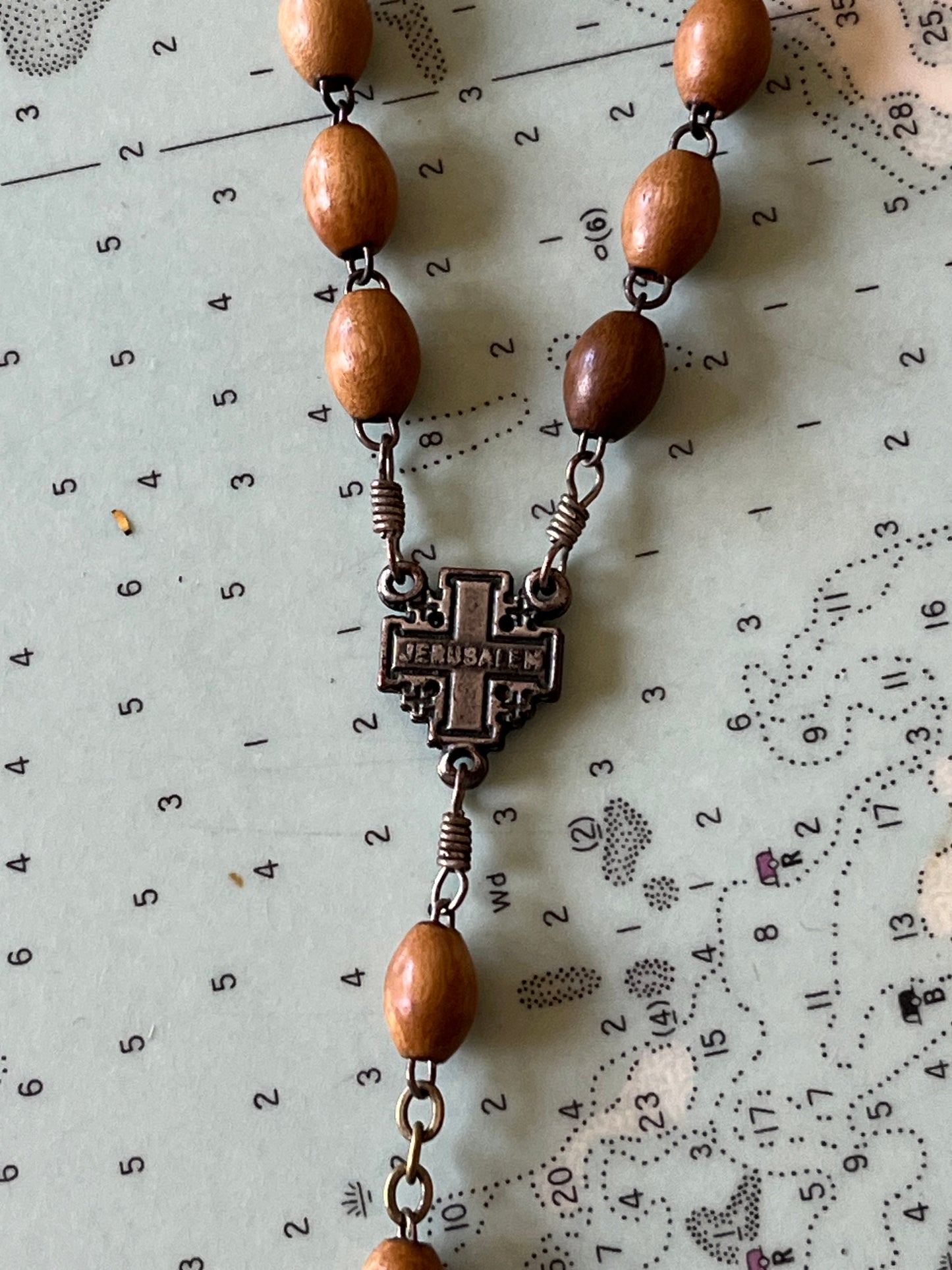 Vintage Wooden Beaded Rosary