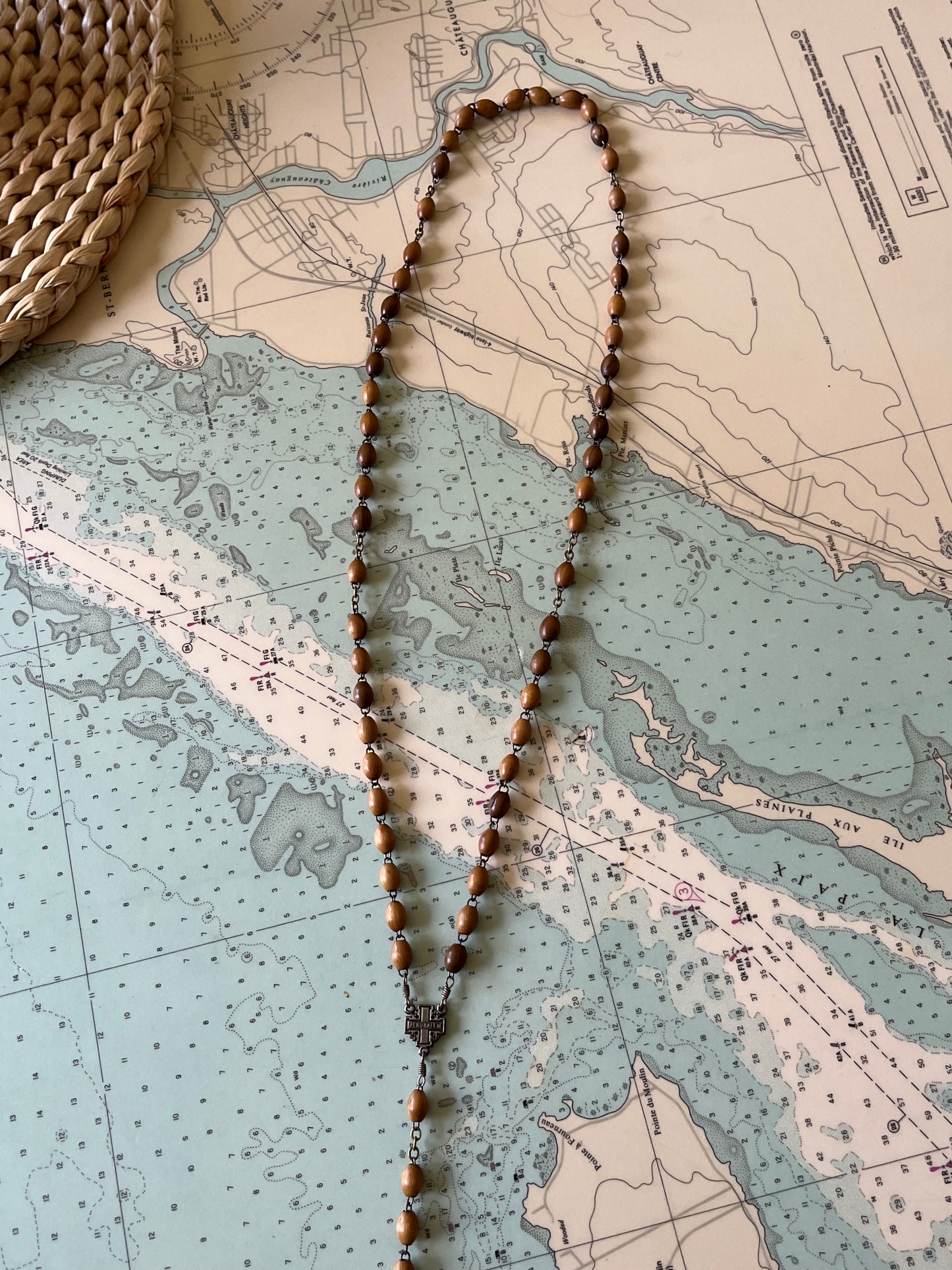 Vintage Wooden Beaded Rosary