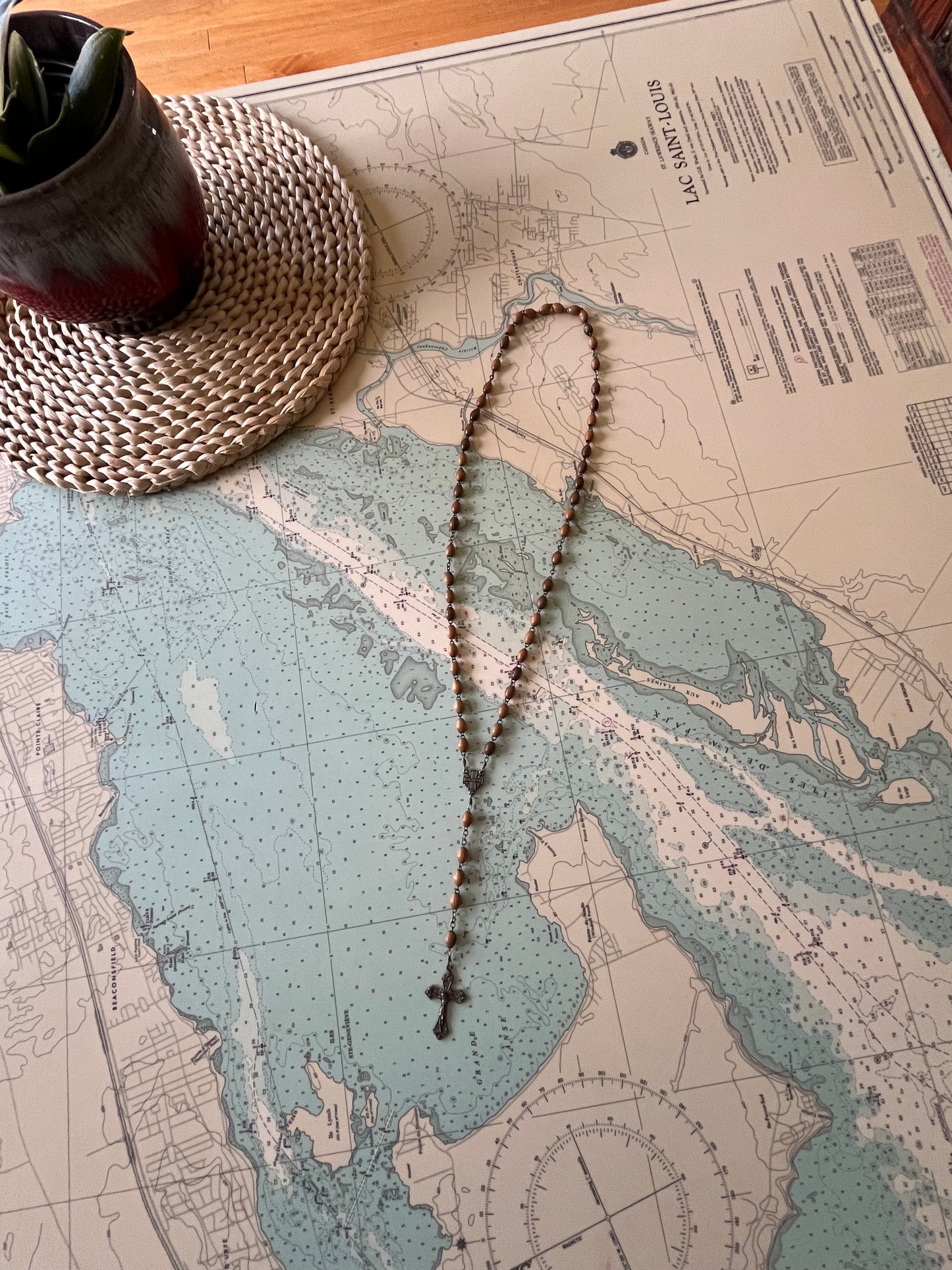 Vintage Wooden Beaded Rosary