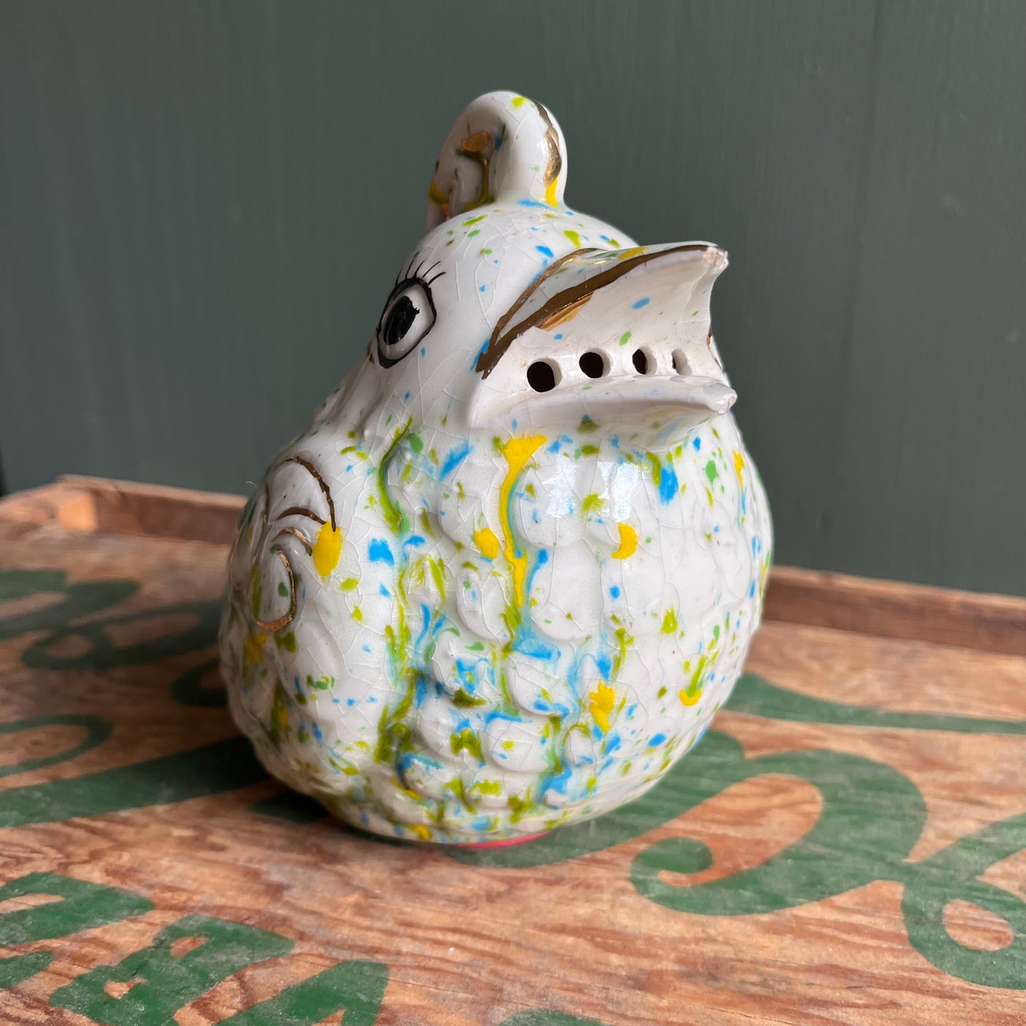 Vintage Ceramic Bird Shaker / Pot Pourri Holder