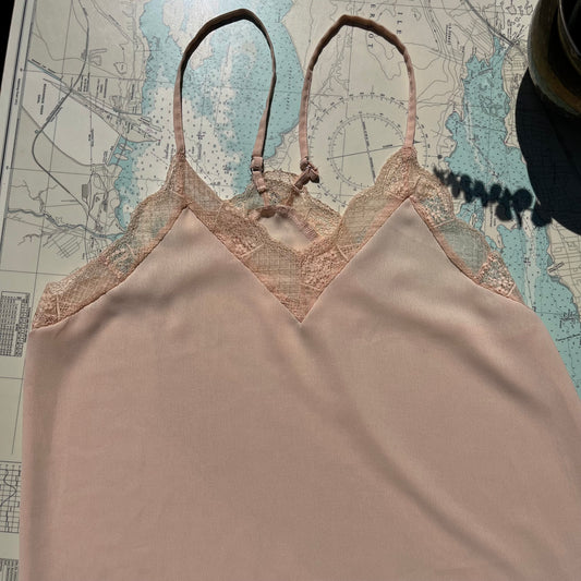 Vintage 00s y2k Peach Cami with Lace