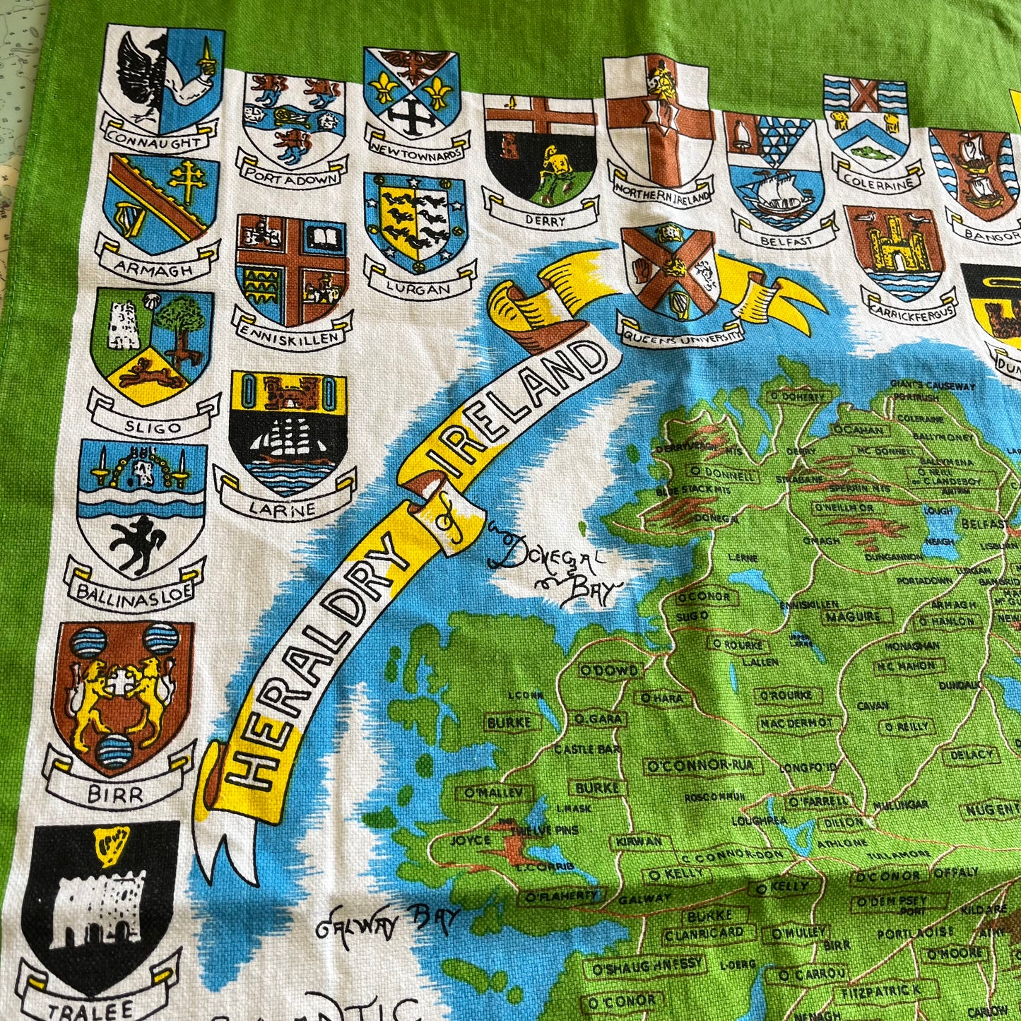 Vintage Heraldry of Ireland Graphic Tea Towel