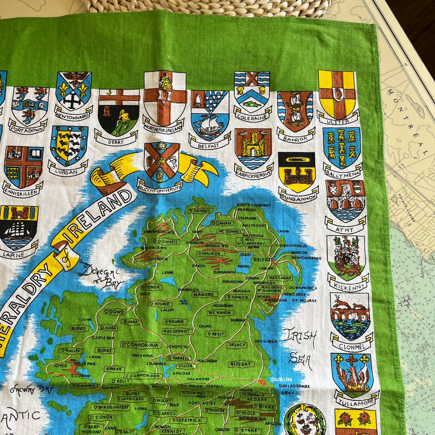 Vintage Heraldry of Ireland Graphic Tea Towel