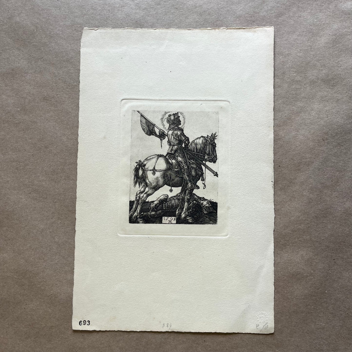 Antique Albrecht Durer Saint George on Horseback Fine Art Print