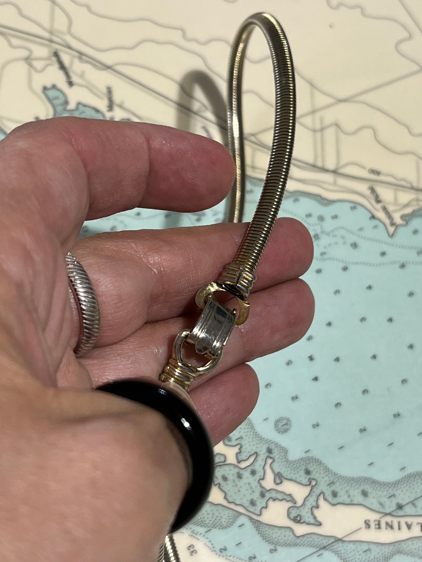 Vintage Gold and Silver Adjustable Bolo Necklace / Tie