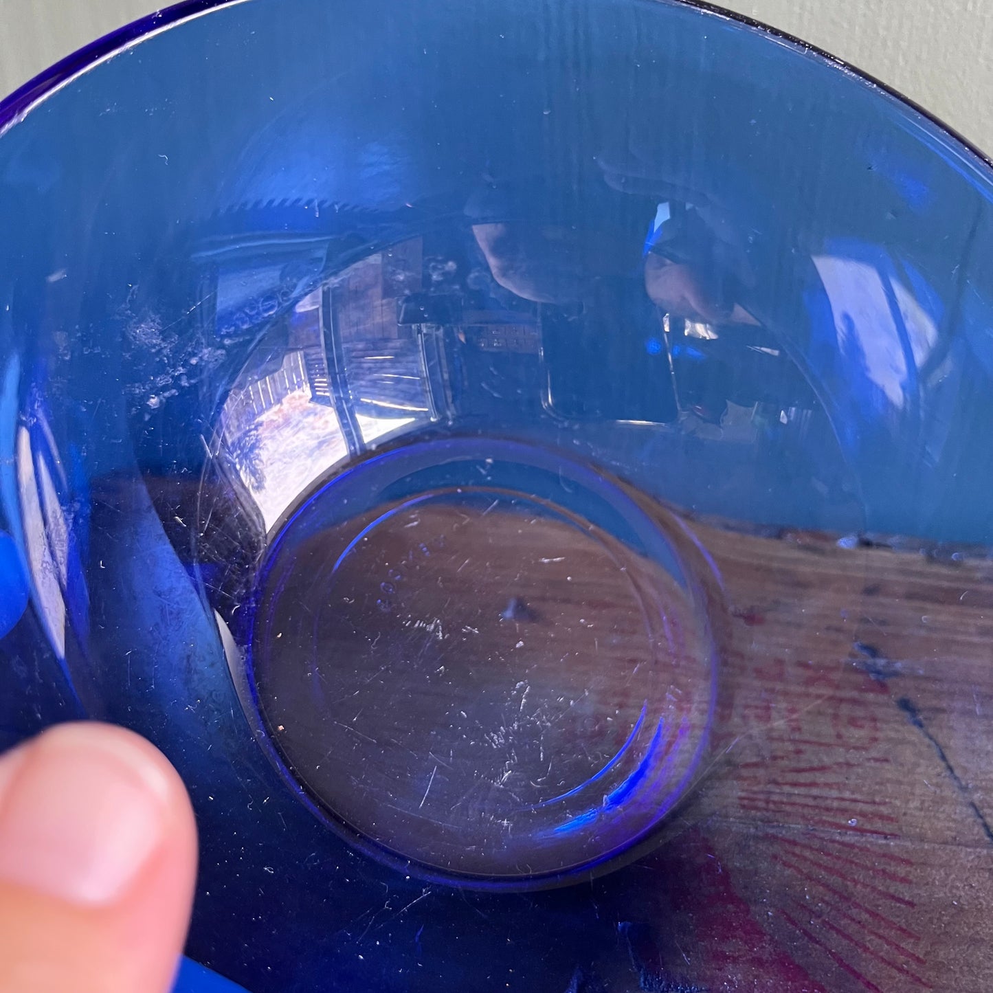 Vintage 90s Cobalt Blue Glass Cereal Bowl