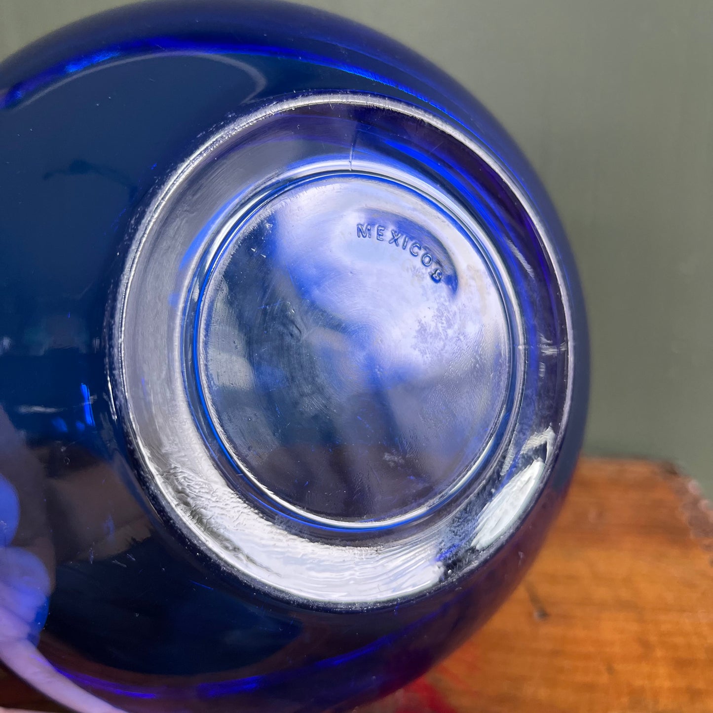 Vintage 90s Cobalt Blue Glass Cereal Bowl