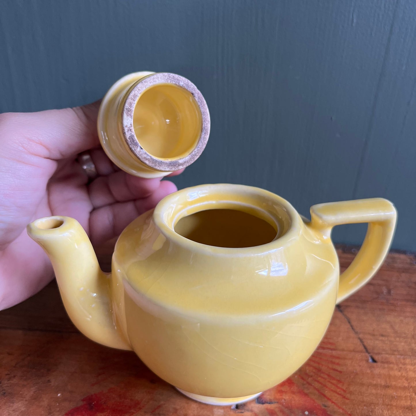 Vintage Yellow Shawnee Ceramic Mini Teapot