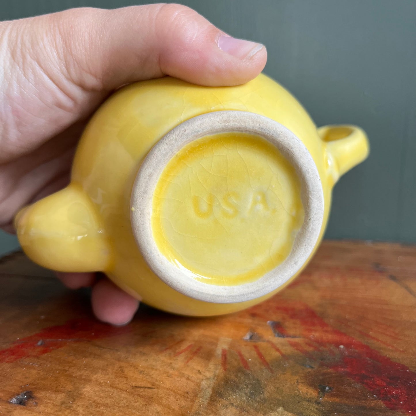 Vintage Yellow Shawnee Ceramic Mini Teapot