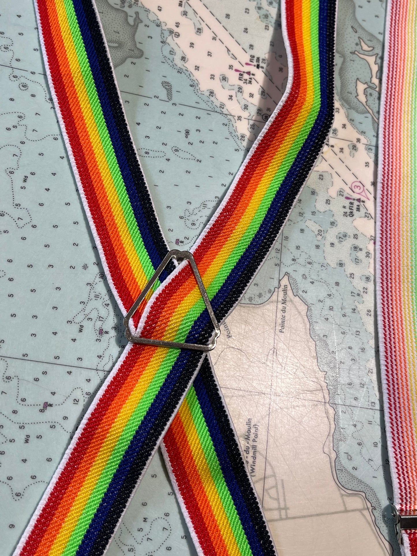 Vintage Rainbow Elastic Suspenders