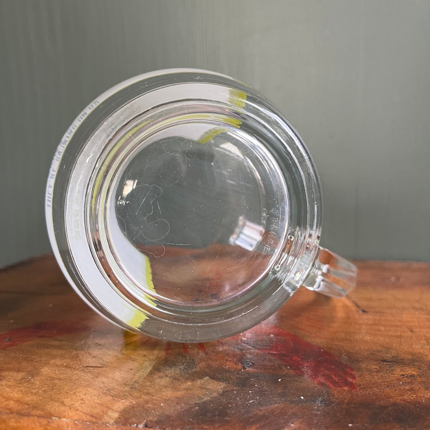 Vintage Canadians Beware Graphic Glass Beer Stein / Mug