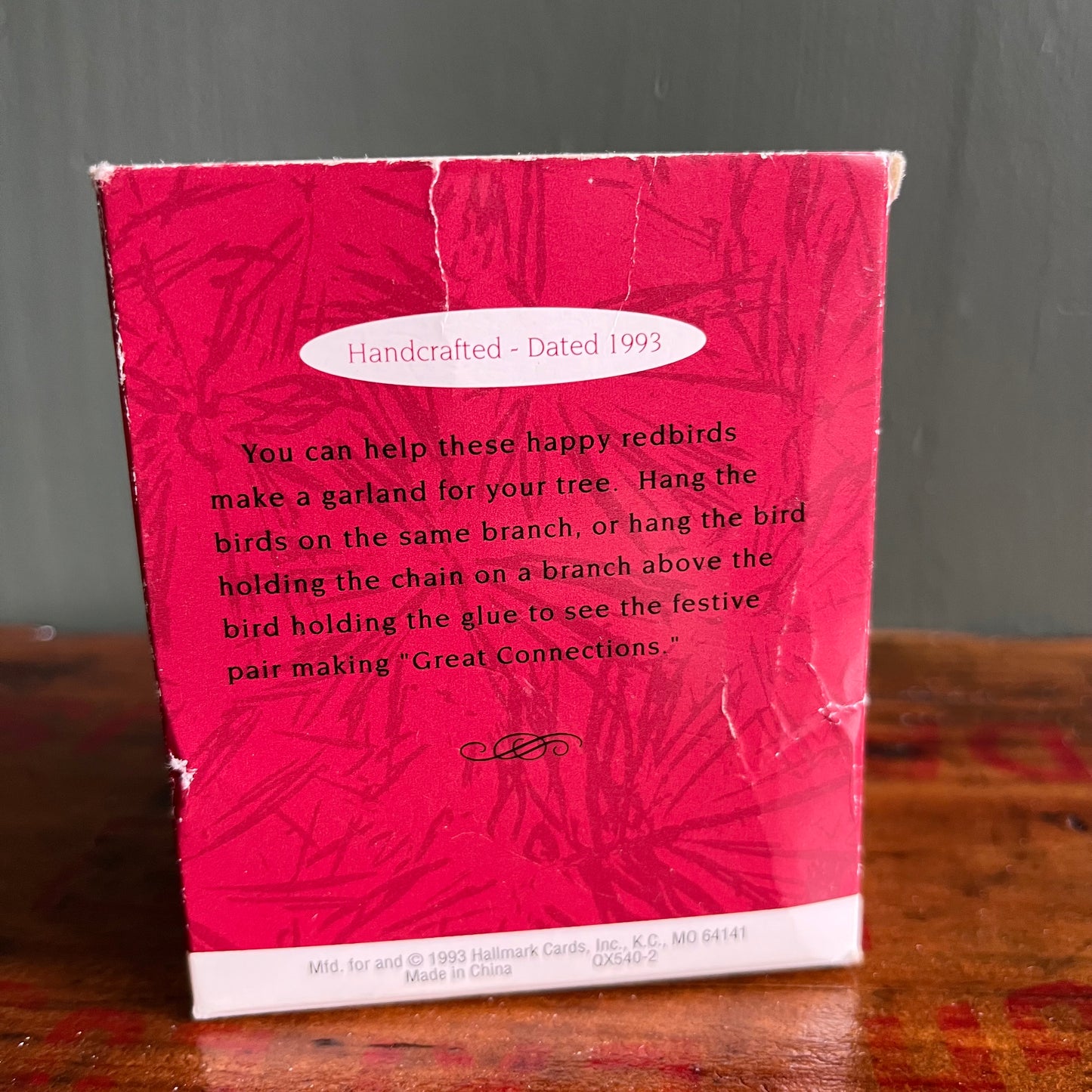 Vintage 1993 Hallmark Great Connections Red Bird Ornaments