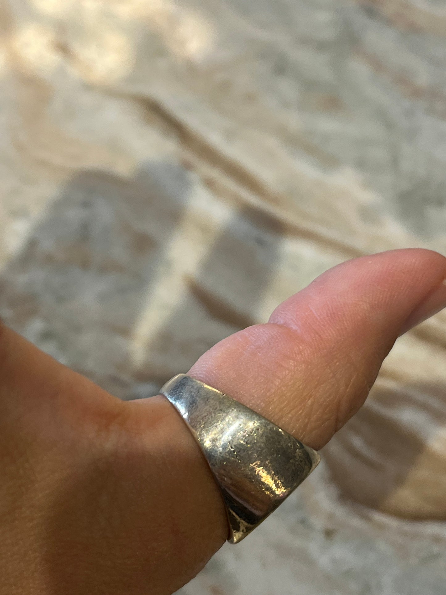 Vintage Sterling Silver Stone Inlay Celestial Ring