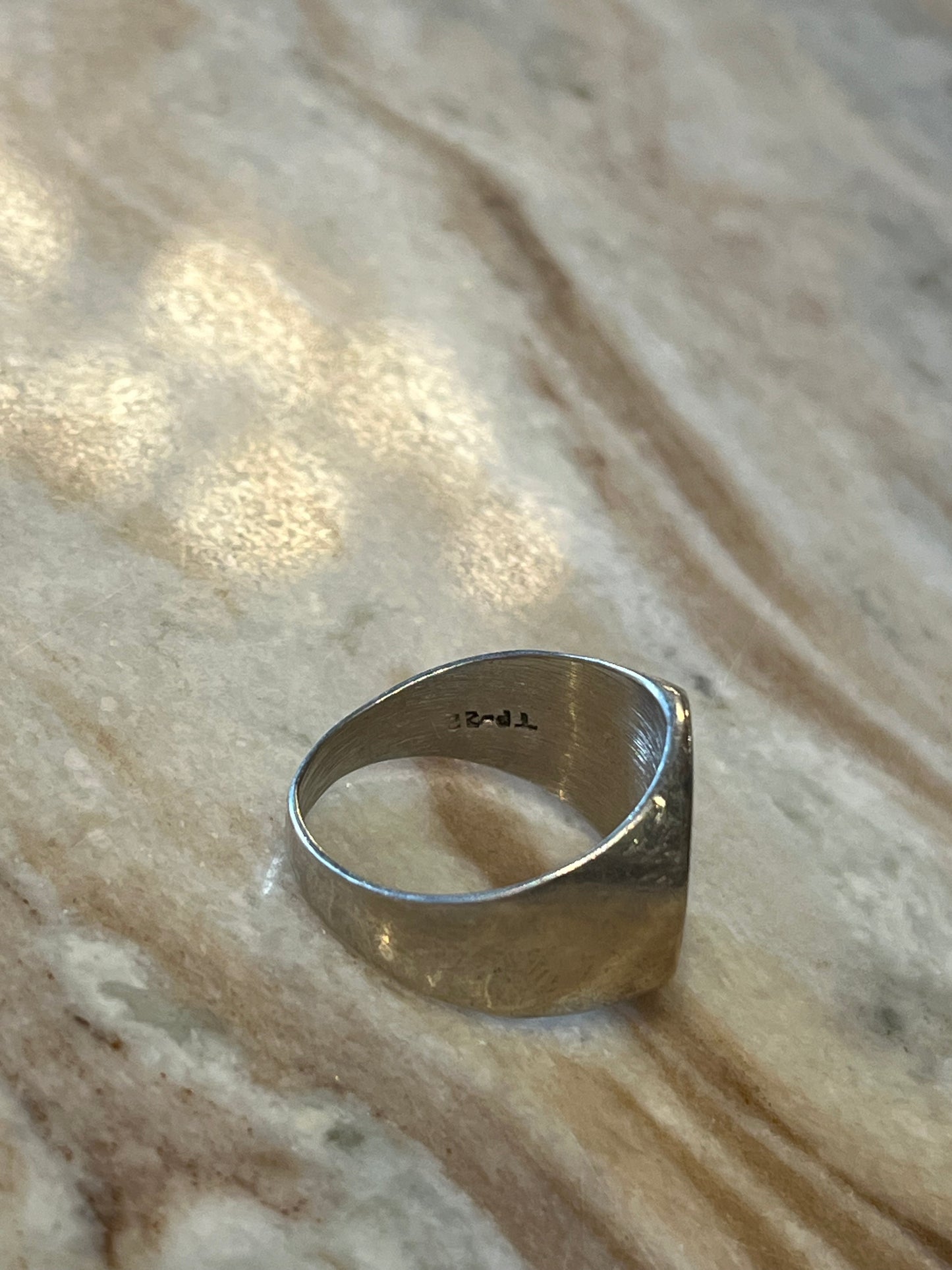 Vintage Sterling Silver Stone Inlay Celestial Ring