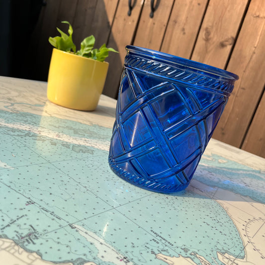 Vintage Cobalt Blue Glass Vase / Planter