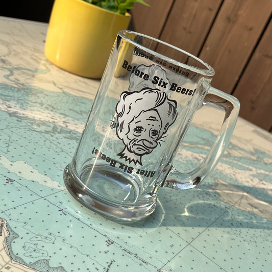 Vintage Graphic Before / After 6 Beers Glass Mug