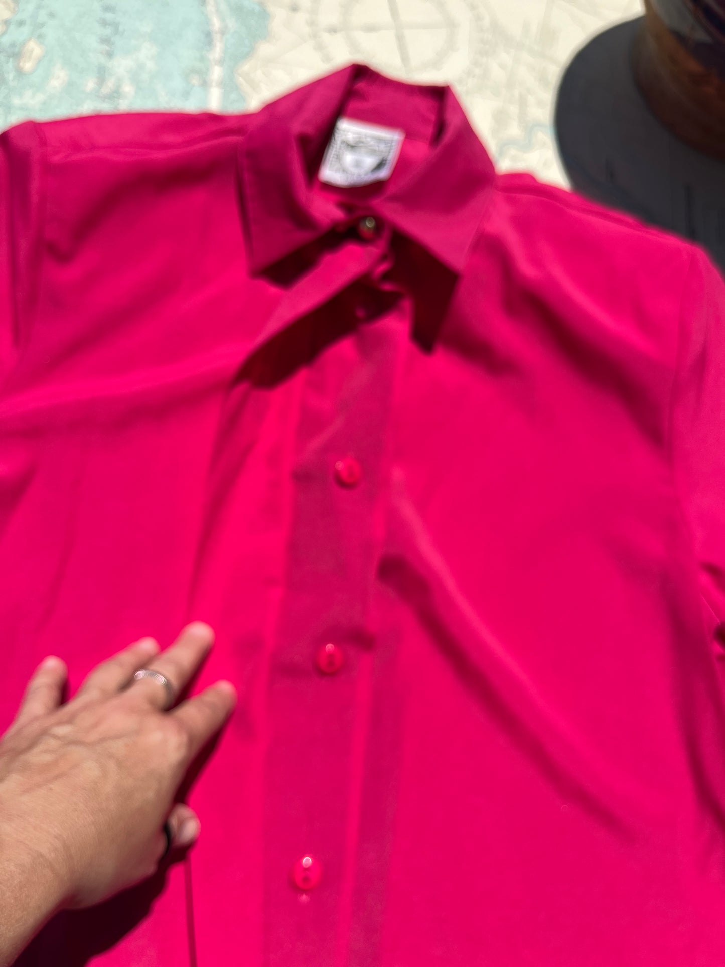 Vintage Company Paris Pink Embellished Button Up