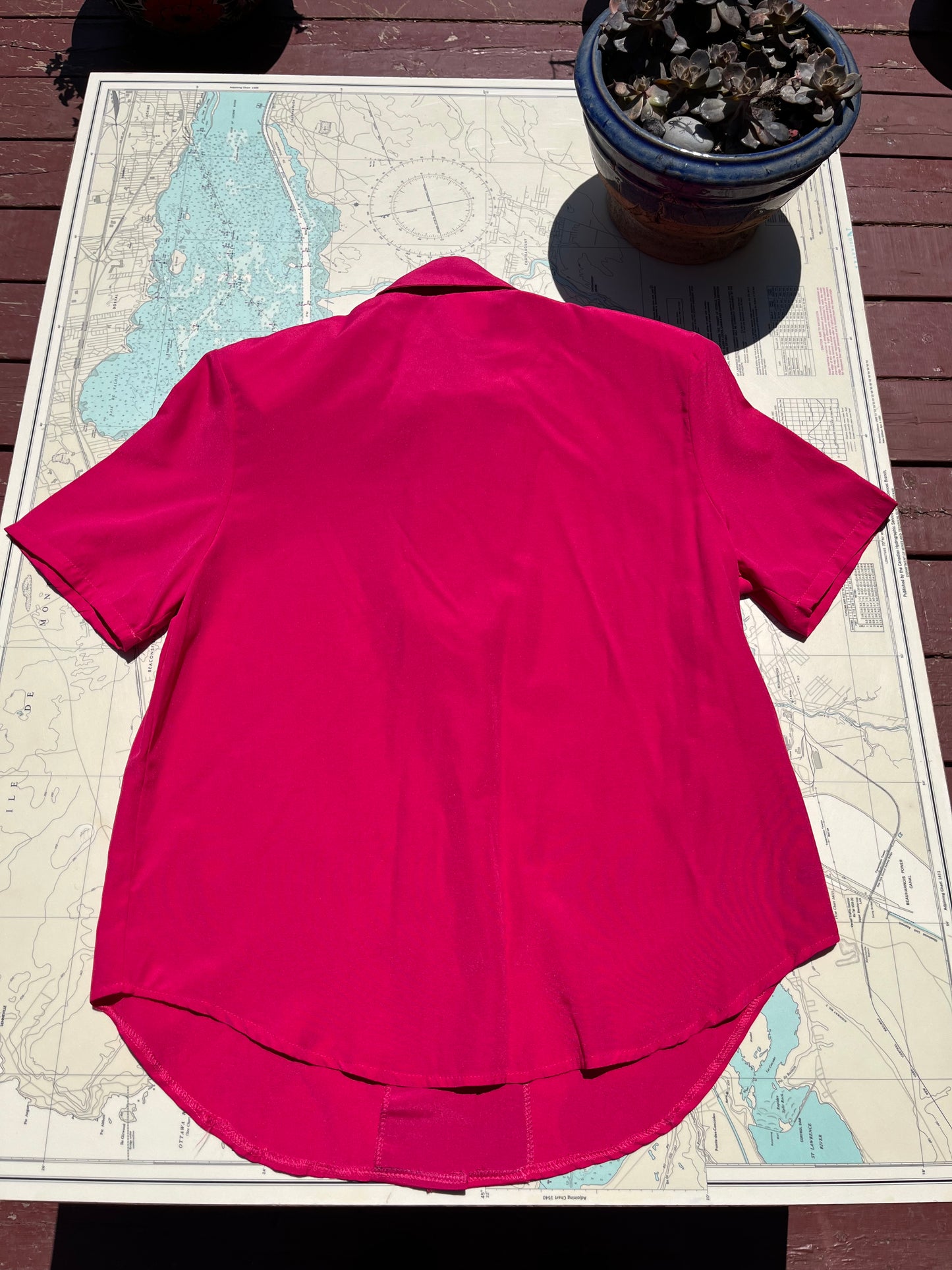 Vintage Company Paris Pink Embellished Button Up