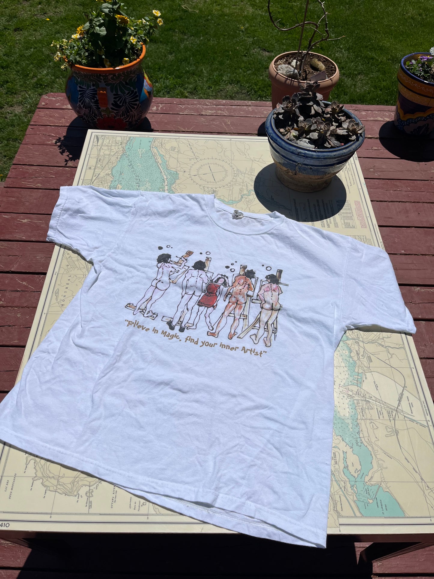 Vintage Inner Artist Nudist Graphic Tee Shirt