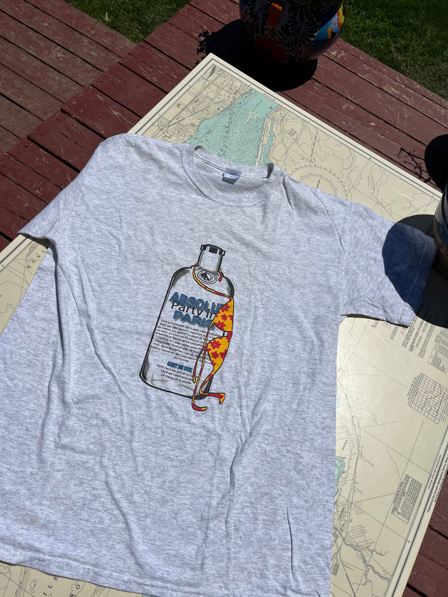 Vintage Absolut Vodka Party in Paris Graphic Tee Shirt