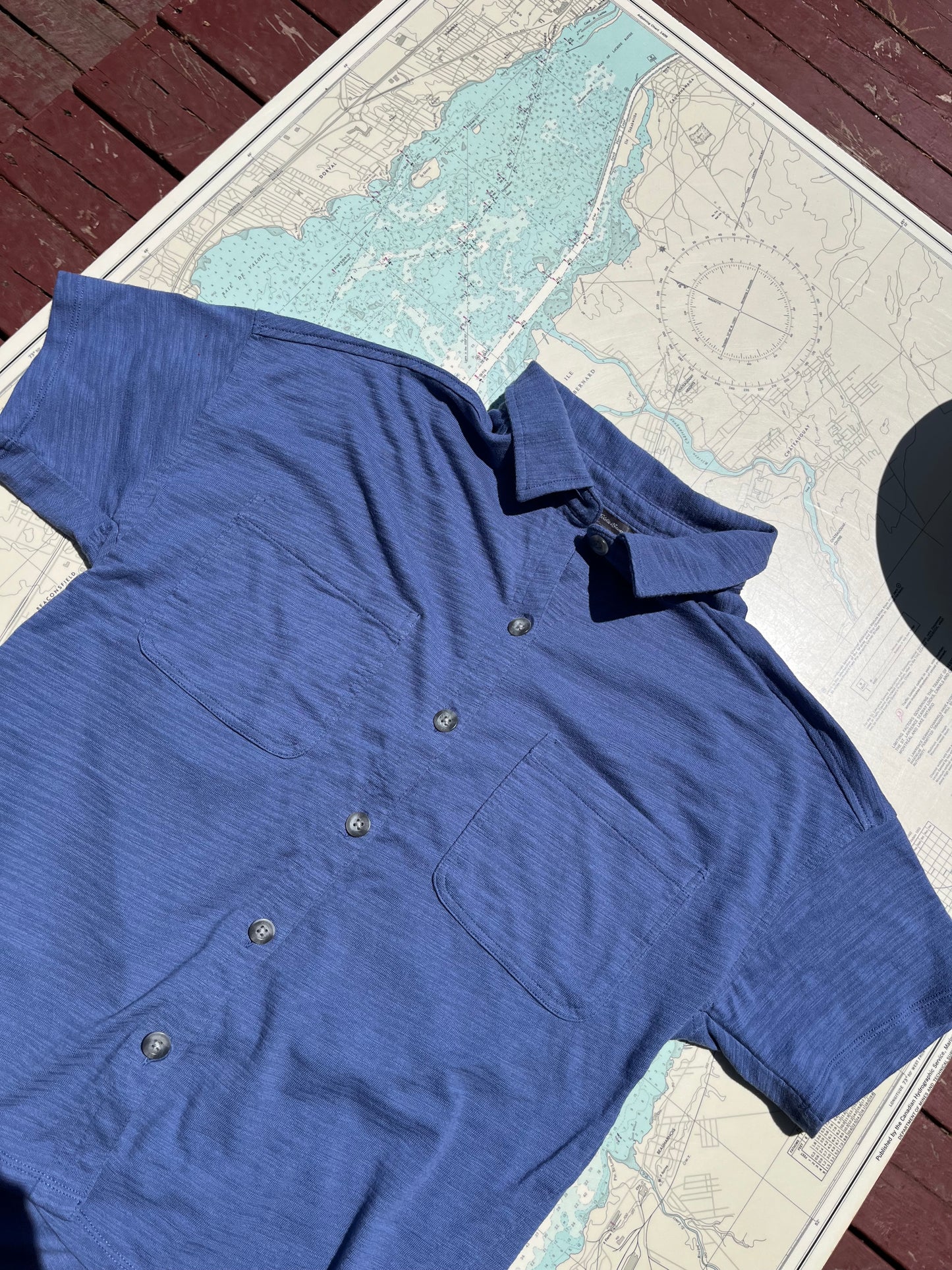 Eddie Bauer Blue Button Up Tee