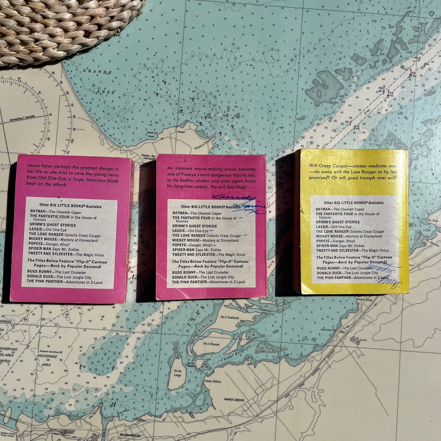 Vintage 60s / 70s Lassie, Popeye, and The Lone Ranger Big Little Books