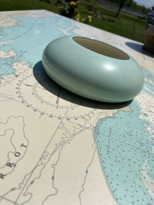 Vintage Pastel Green Ceramic Vase