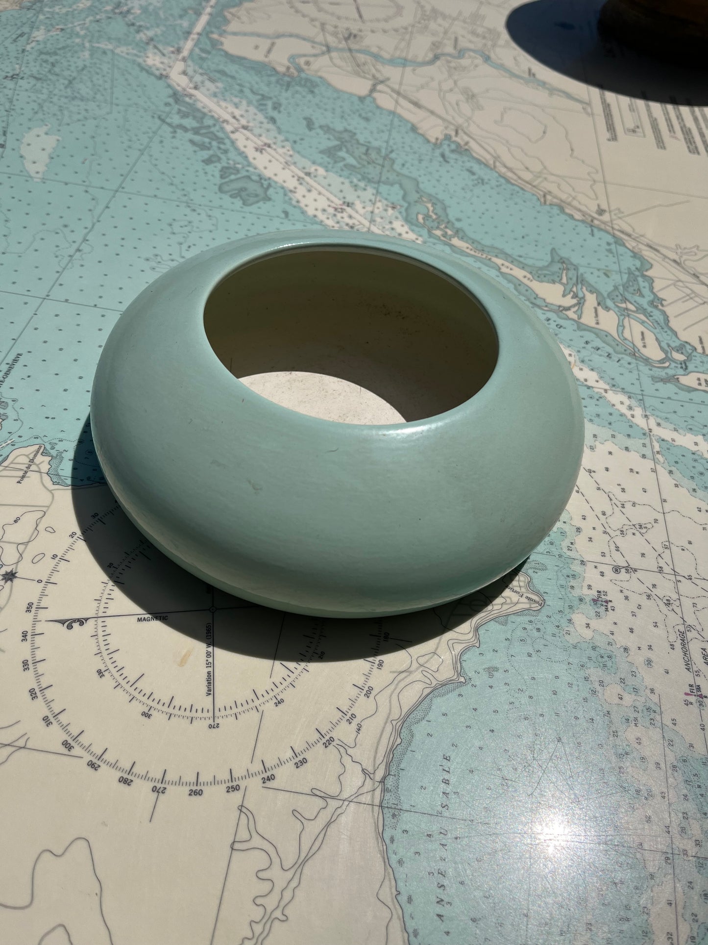 Vintage Pastel Green Ceramic Vase