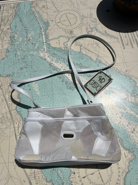 Vintage VR Classics White Leather Patchwork Purse