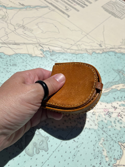 Vintage Blonde Leather Change Pouch
