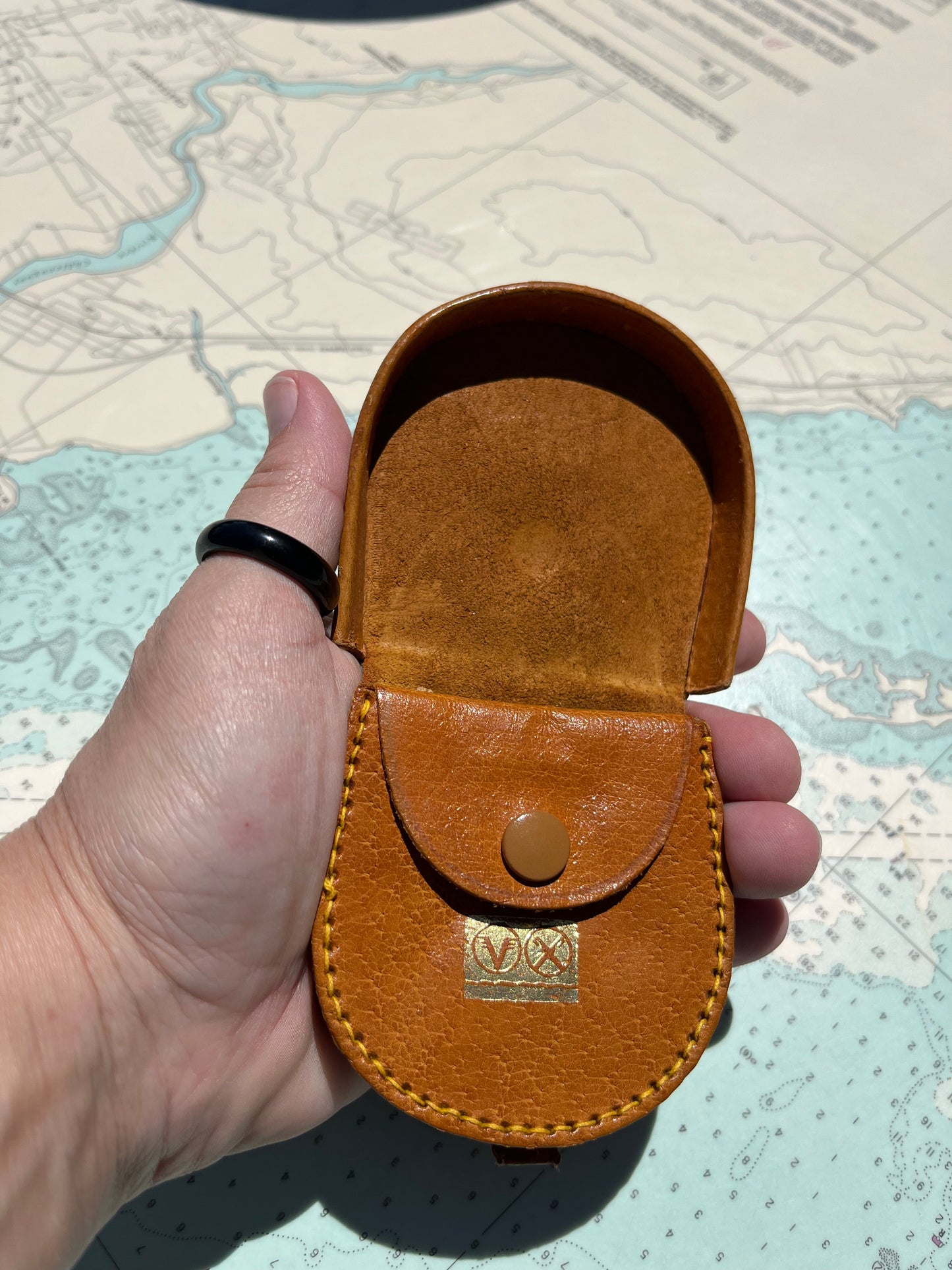 Vintage Blonde Leather Change Pouch