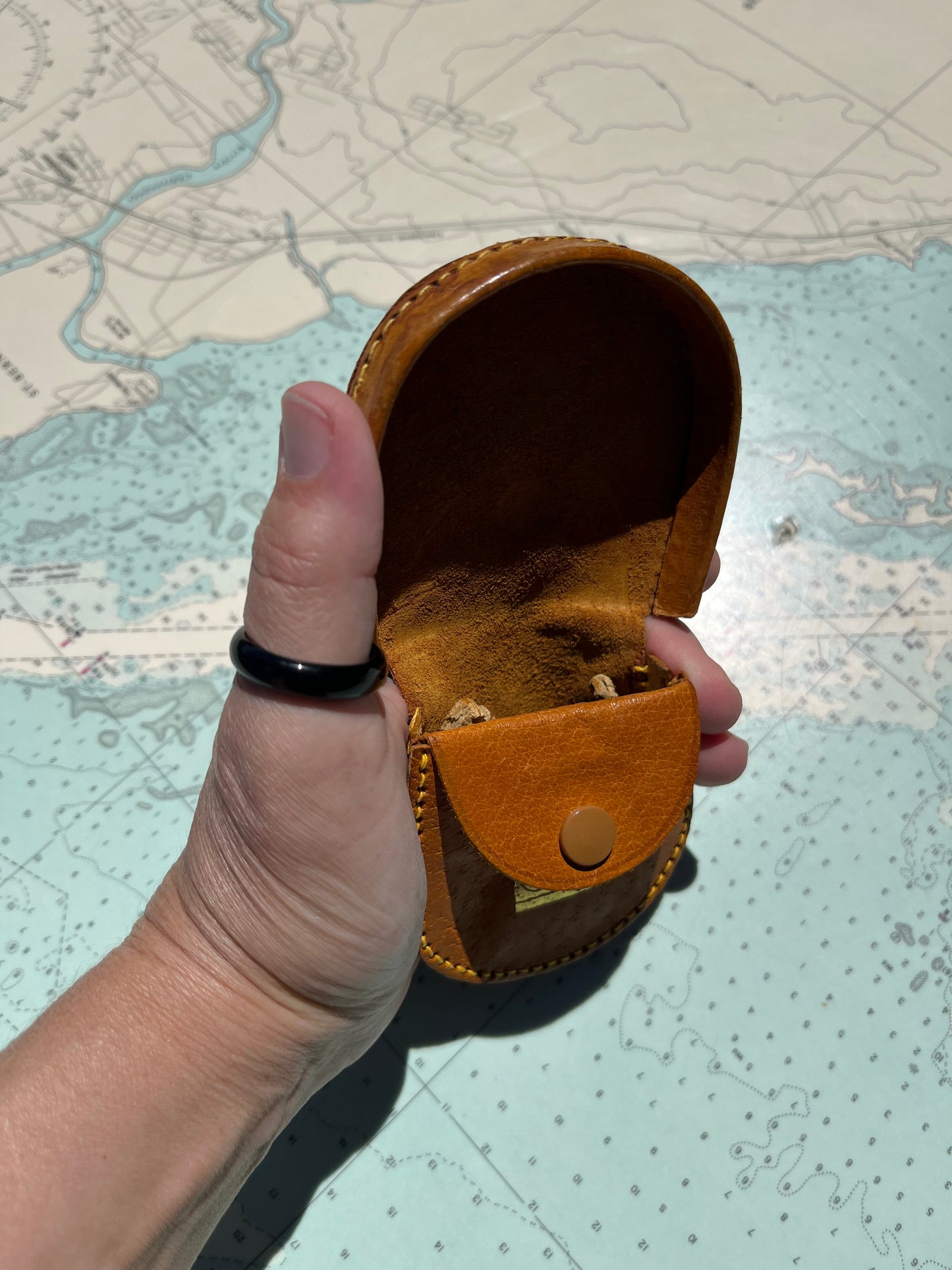 Vintage Blonde Leather Change Pouch