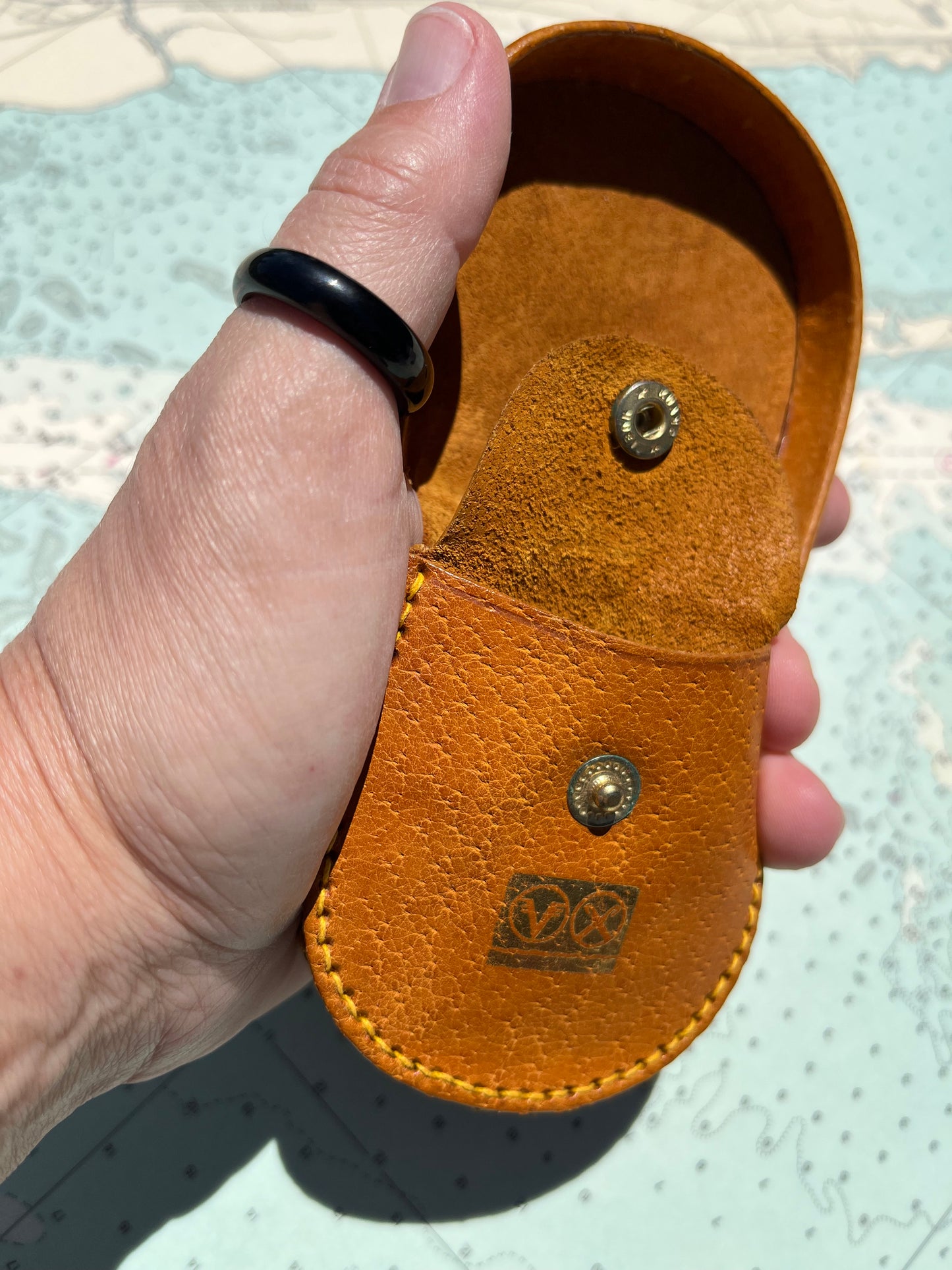 Vintage Blonde Leather Change Pouch