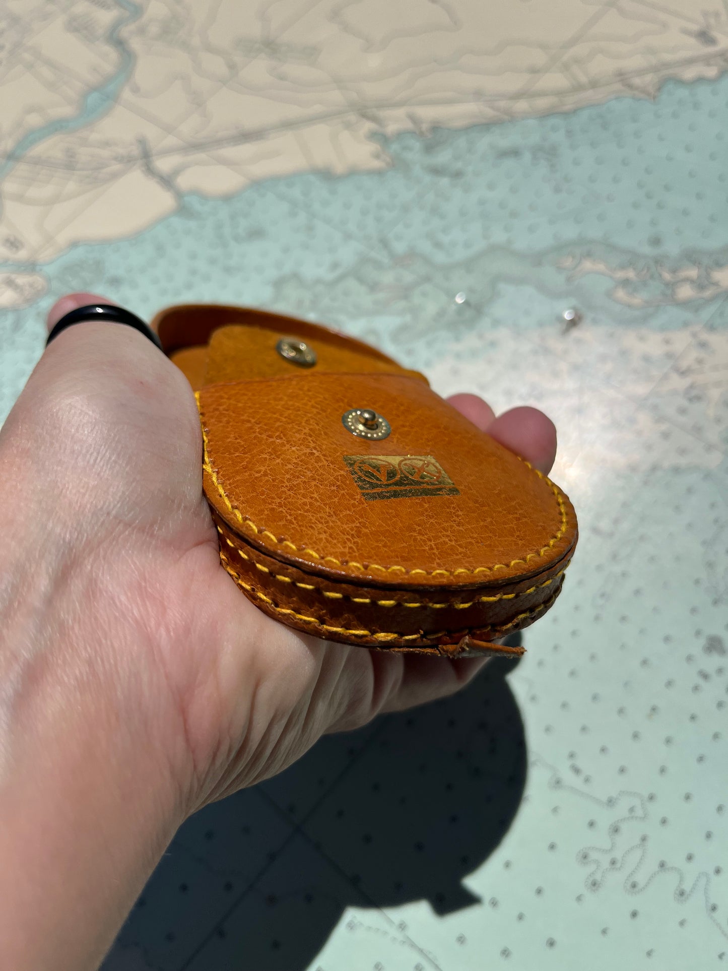 Vintage Blonde Leather Change Pouch
