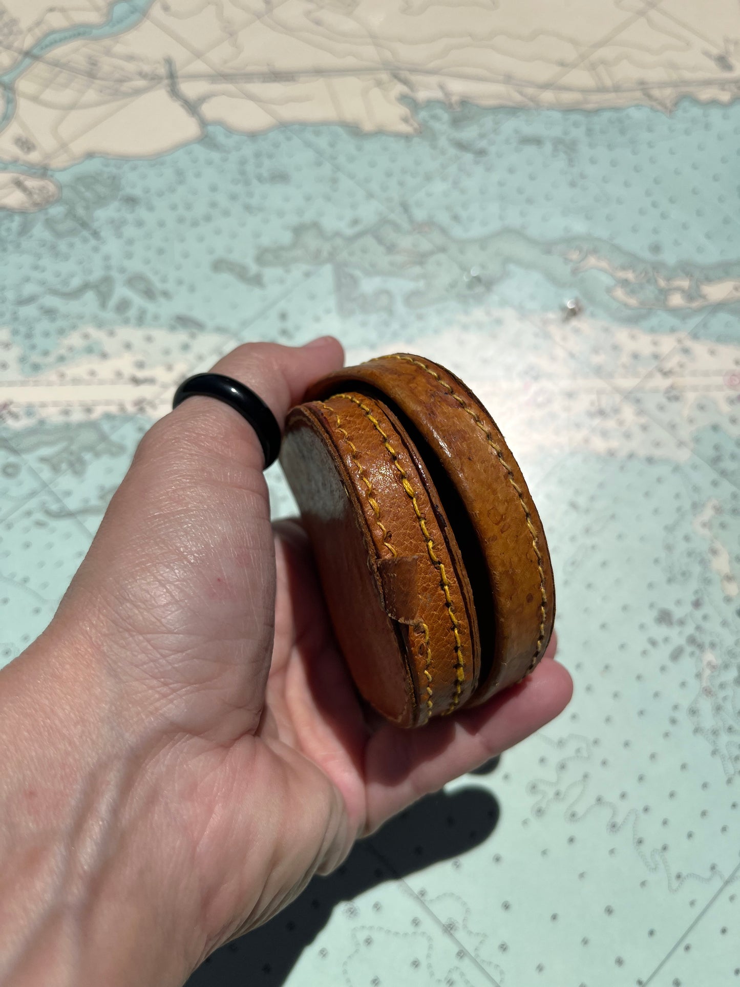 Vintage Blonde Leather Change Pouch