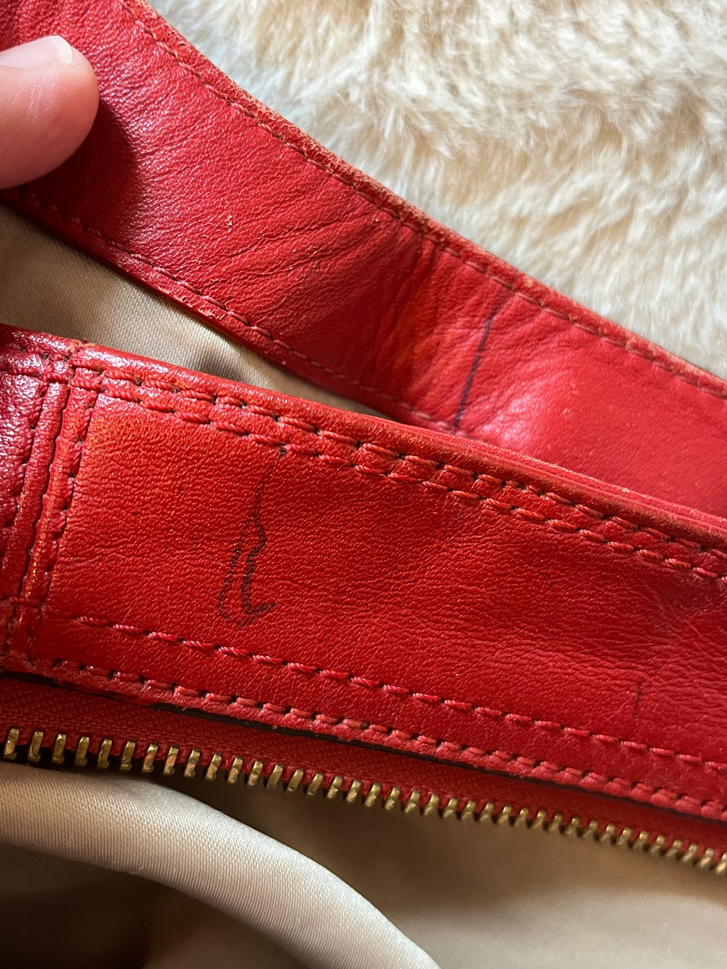 Vintage Y2K Coach Red Soho Hobo Leather Bag