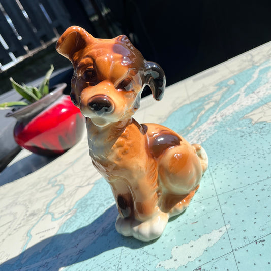 Vintage Royal Copley Ceramic Dog / Puppy Figurine