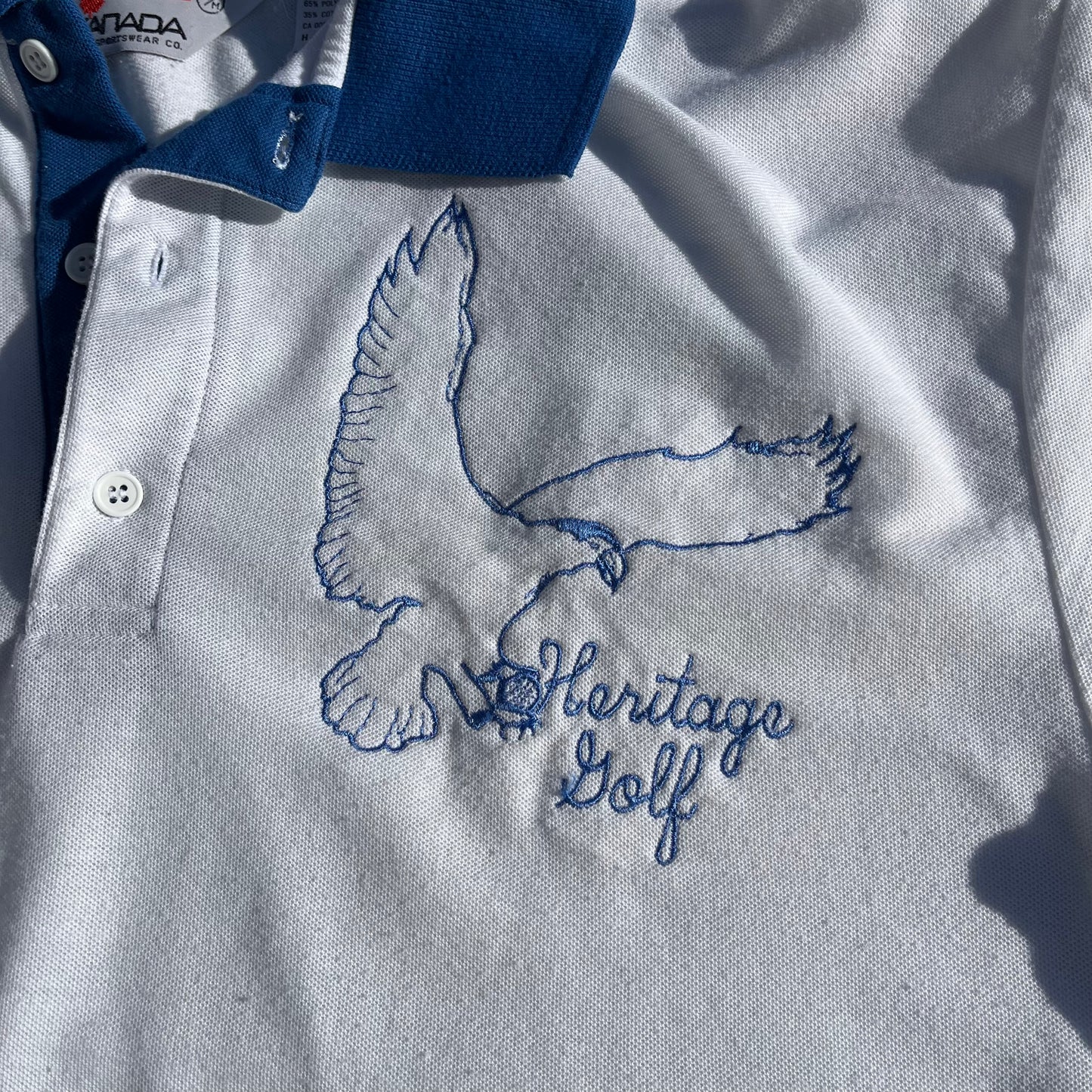 Vintage Embroidered Bird Heritage Golf Shirt