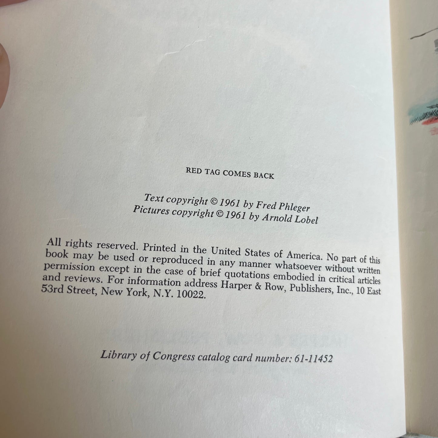 Vintage 1961 Red Tag Comes Back by Fred Phleger