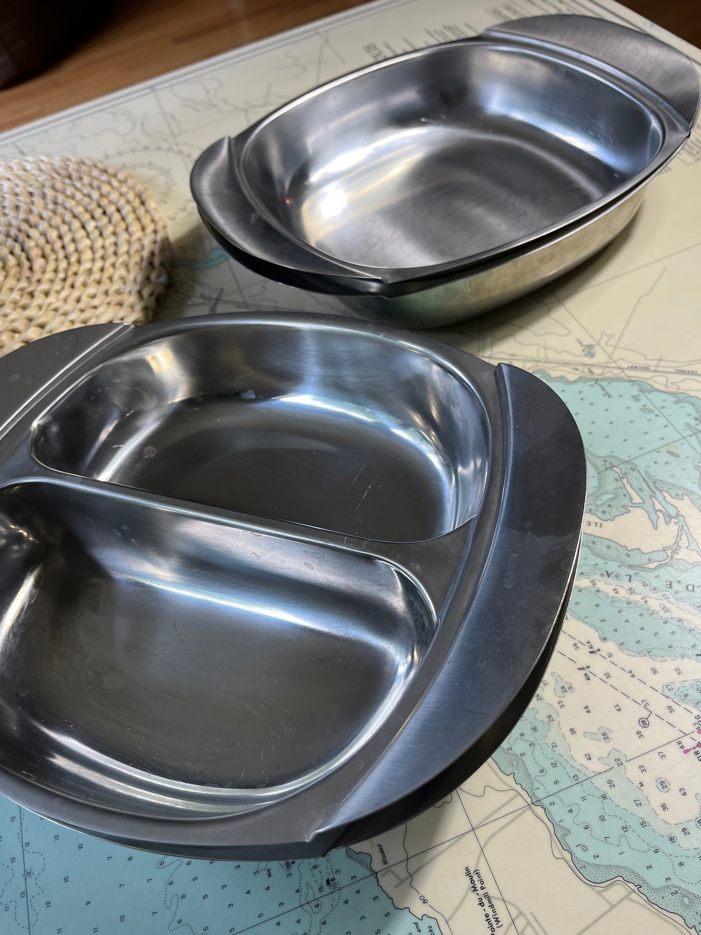 Vintage Cultura Stainless Steel Serving Dishes x 4