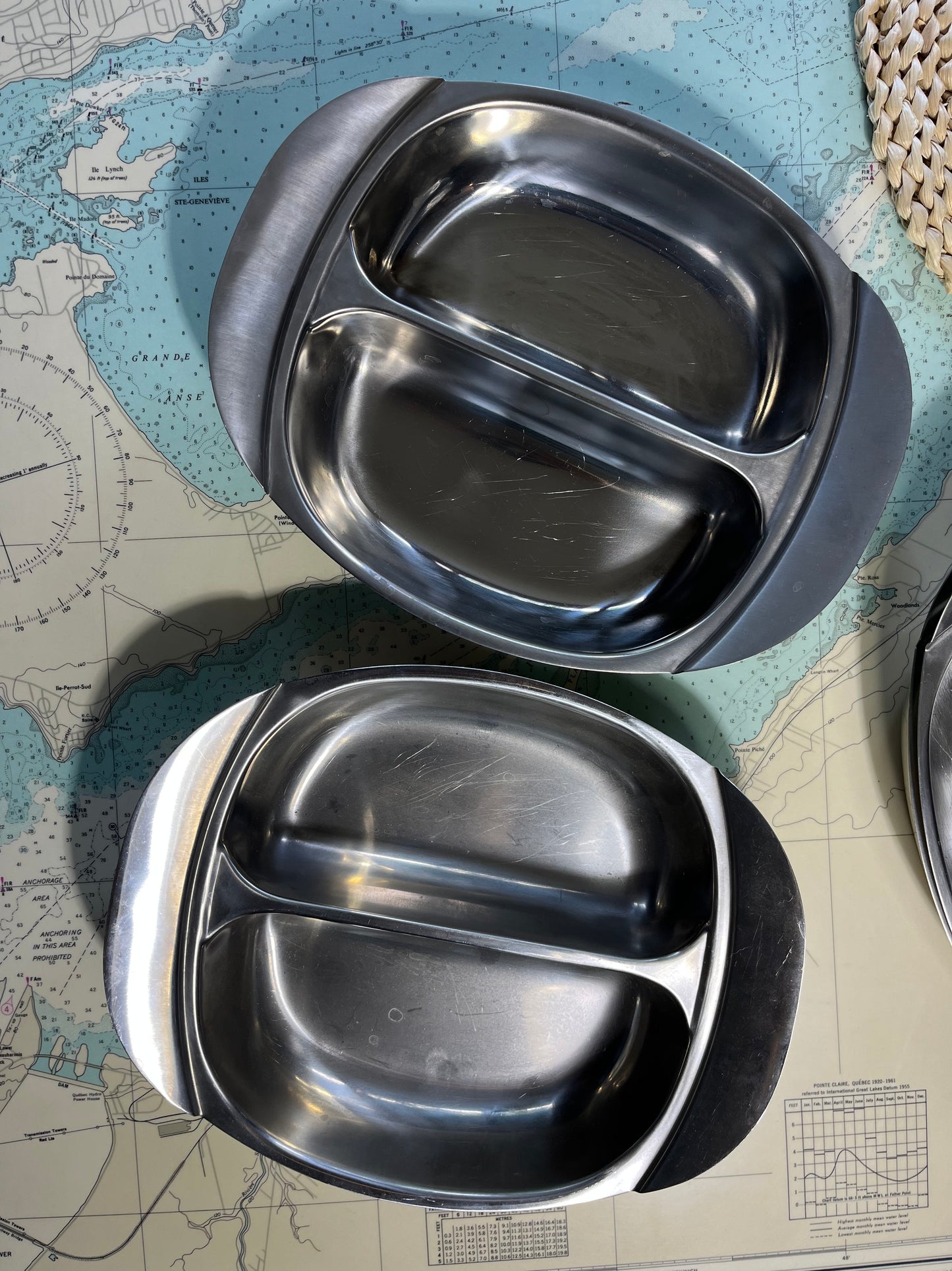 Vintage Cultura Stainless Steel Serving Dishes x 4