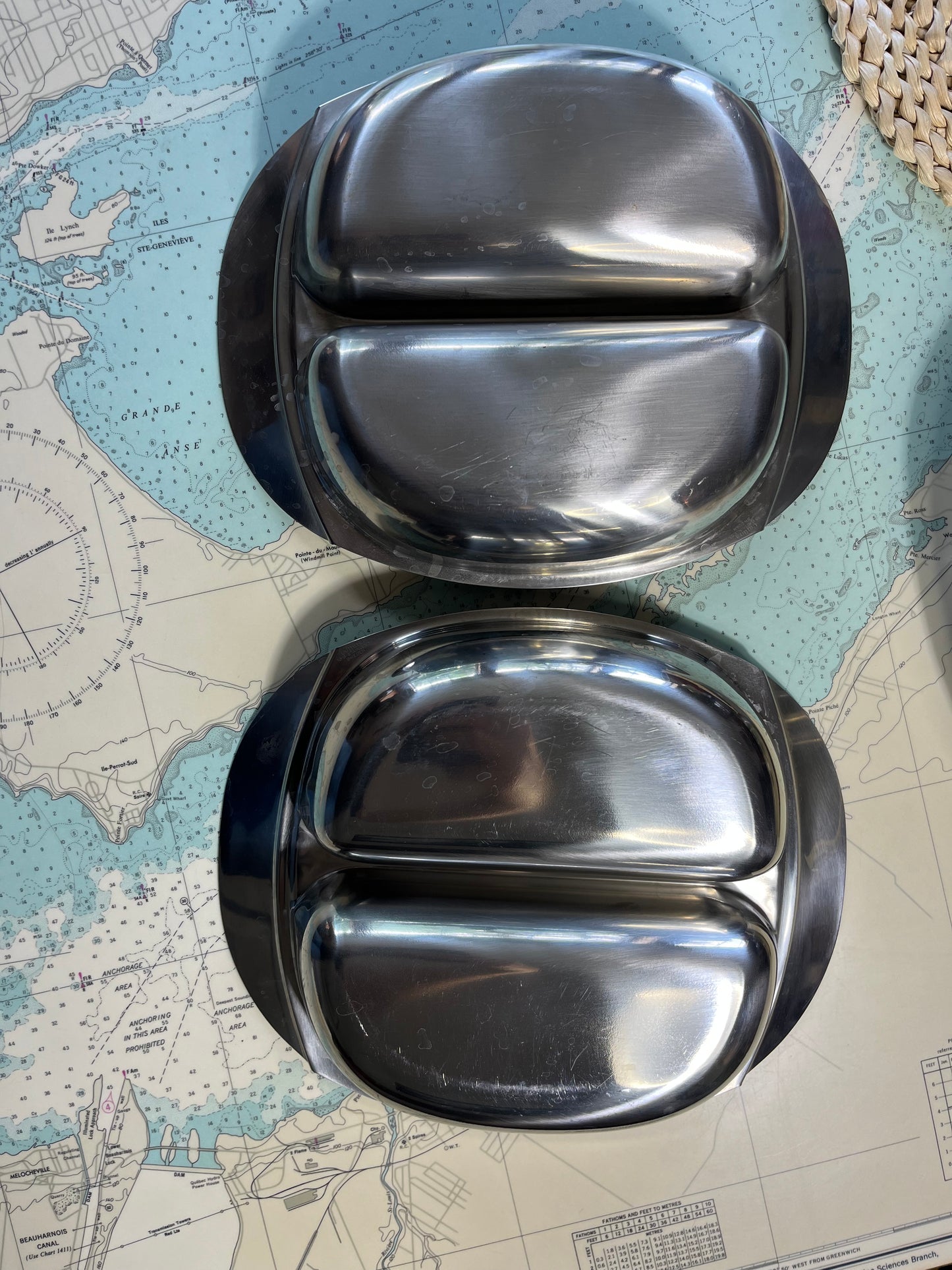 Vintage Cultura Stainless Steel Serving Dishes x 4