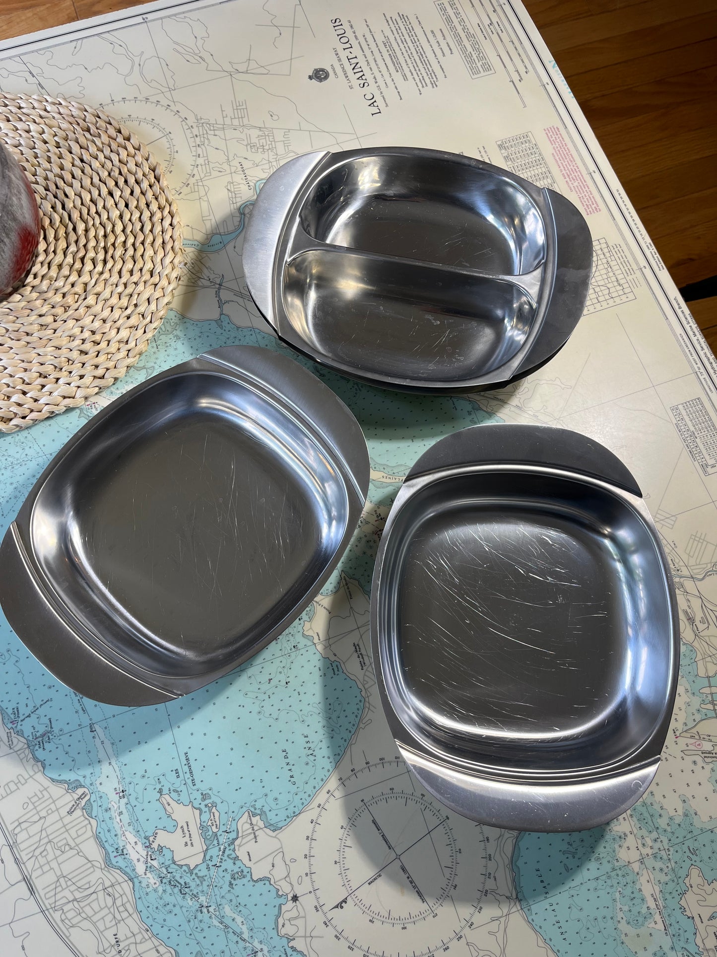 Vintage Cultura Stainless Steel Serving Dishes x 4