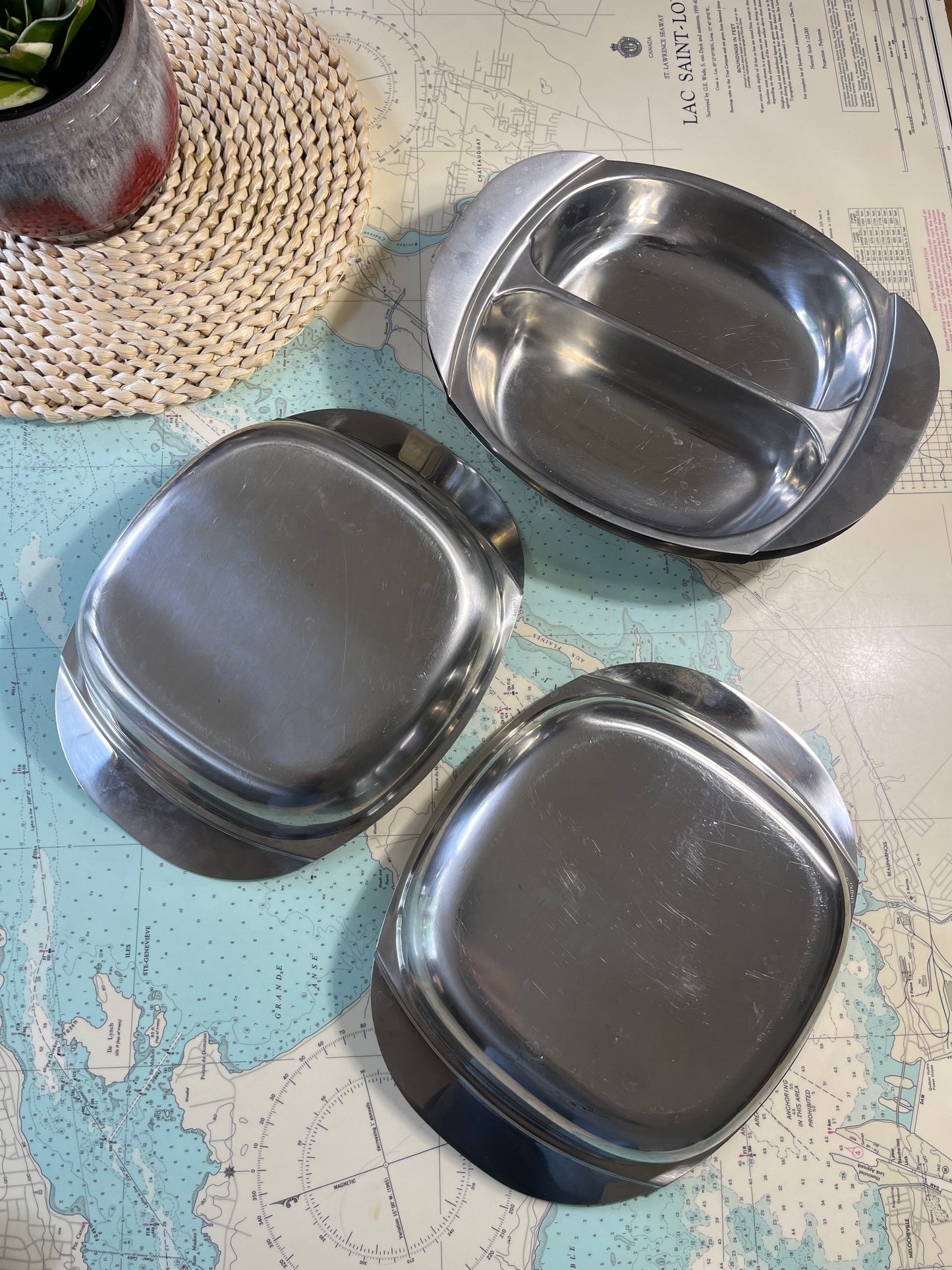 Vintage Cultura Stainless Steel Serving Dishes x 4