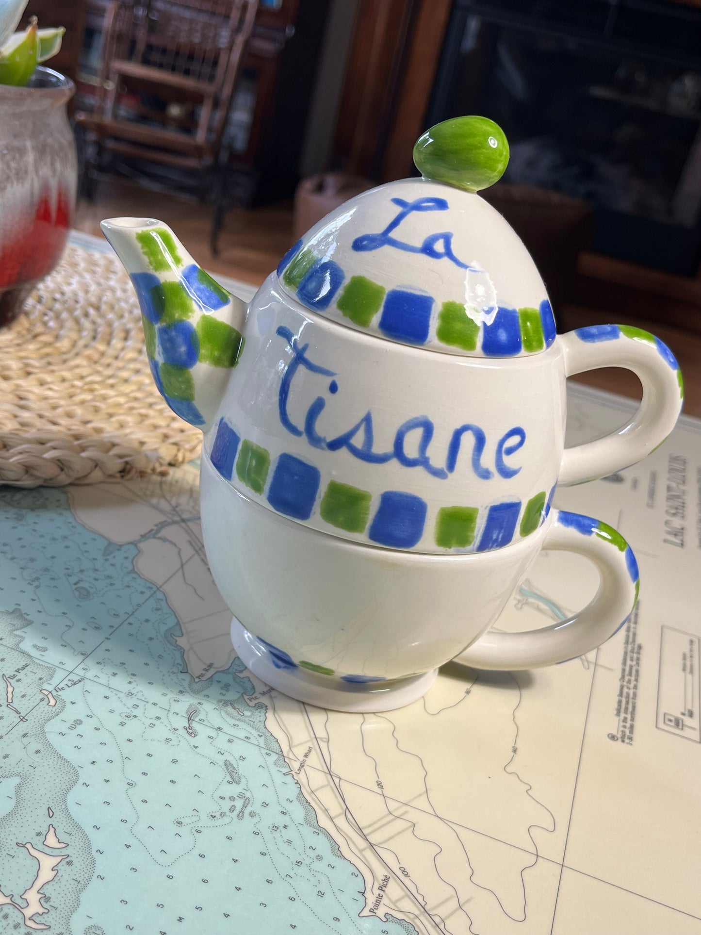 Vintage 90s La Tisane Stacking Tea Set
