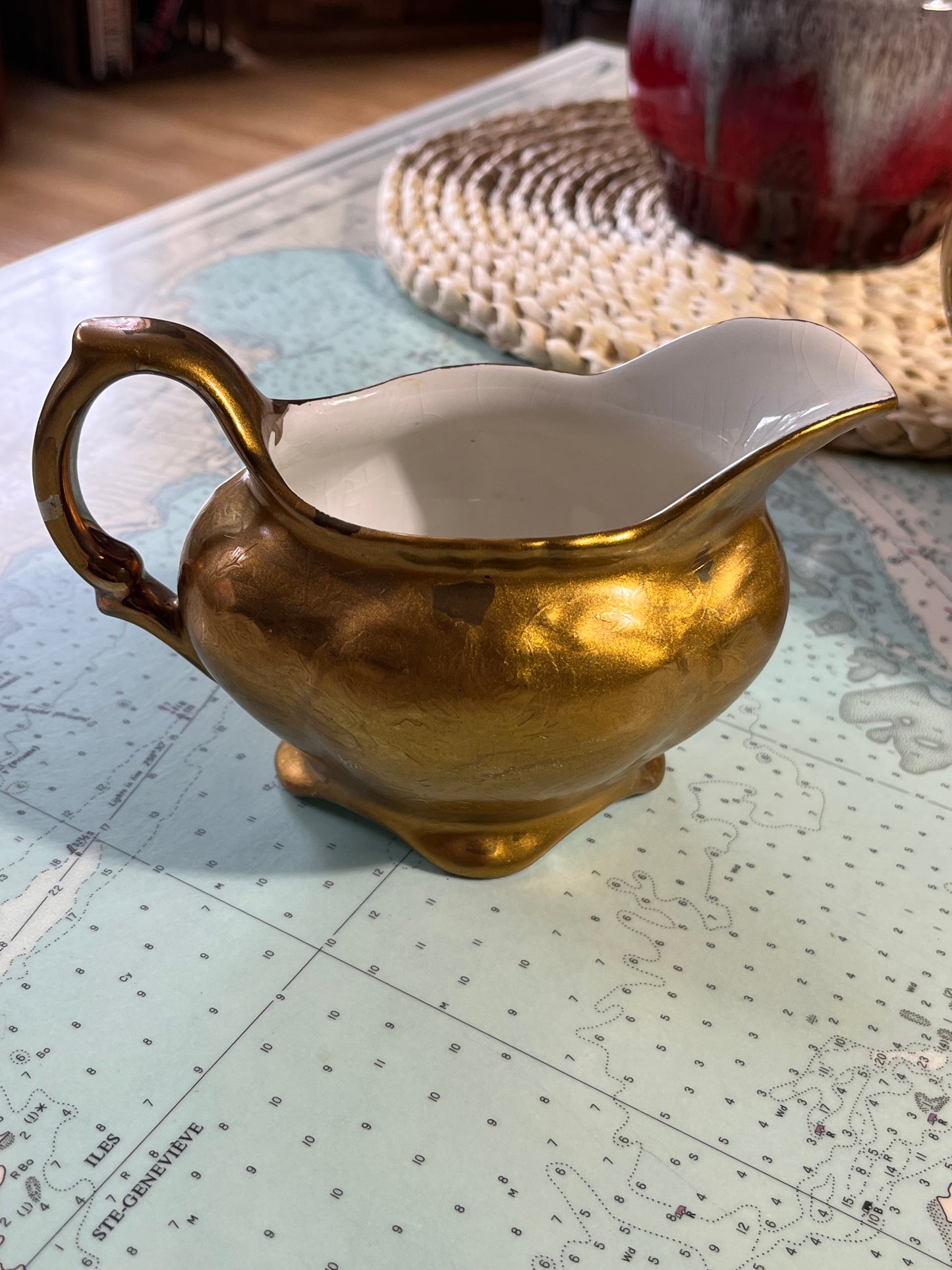 Vintage James Kent Old Foley Gold Brocade Tea Set