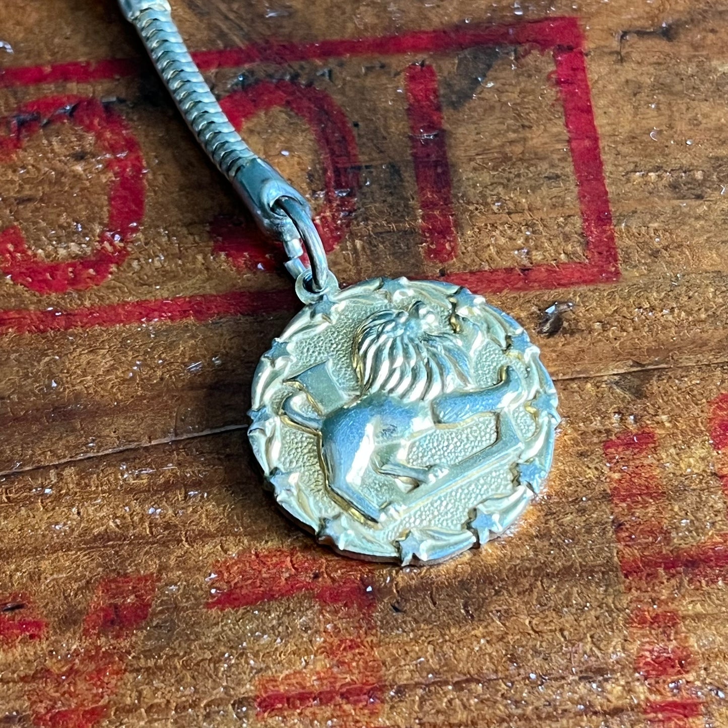 Vintage 70s Leo Astrology Keychain
