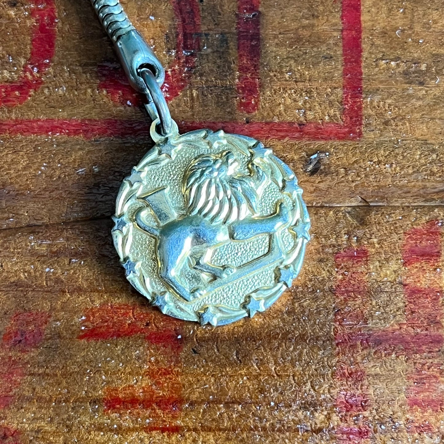 Vintage 70s Leo Astrology Keychain